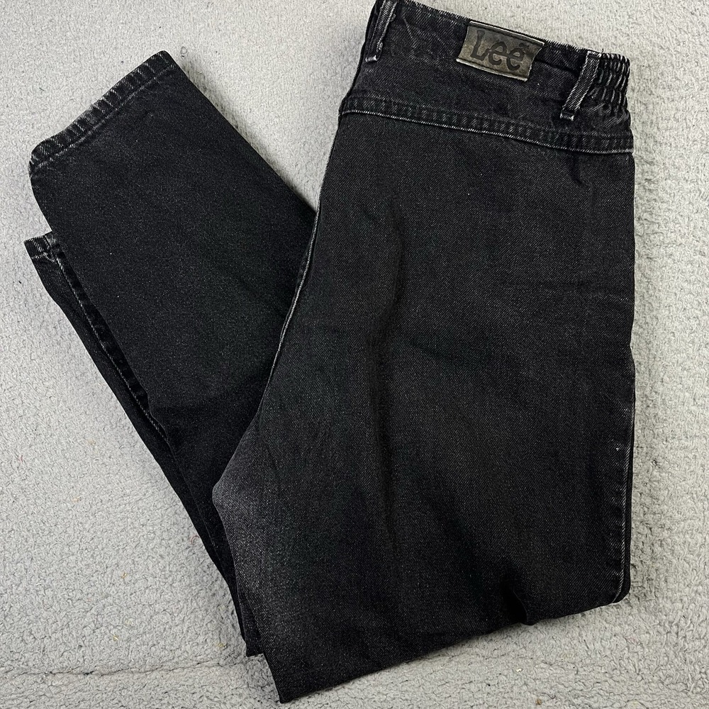 Vintage Lee Jeans women 20 Med Tapered Elastic Waist Denim Pants Made USA 90s